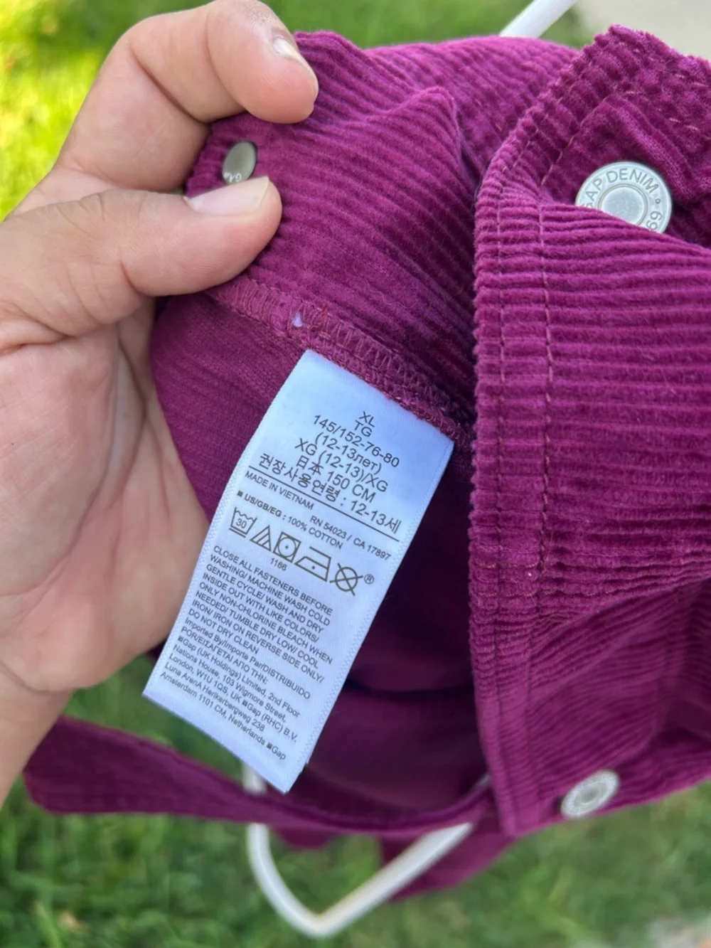 GAP Girls Corduroy Pinafore Dress in Deep Berry